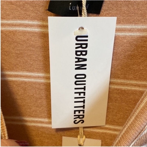 Lumiere Urban Outfitters Top Peach White Stripes Size M - Picture 5 of 9